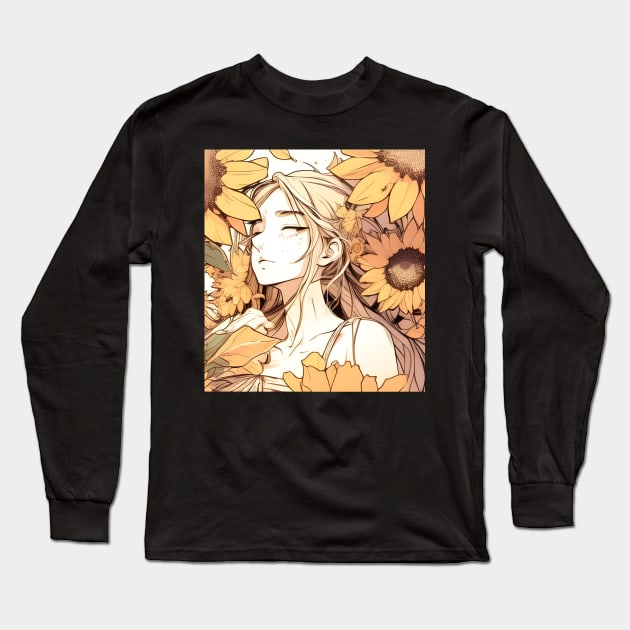 Just A Girl Who Love Sunflower - Sunflower Girl Long Sleeve T-Shirt by Freeman Thompson Weiner